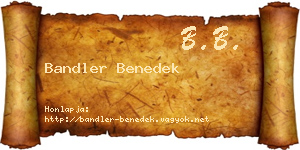 Bandler Benedek névjegykártya